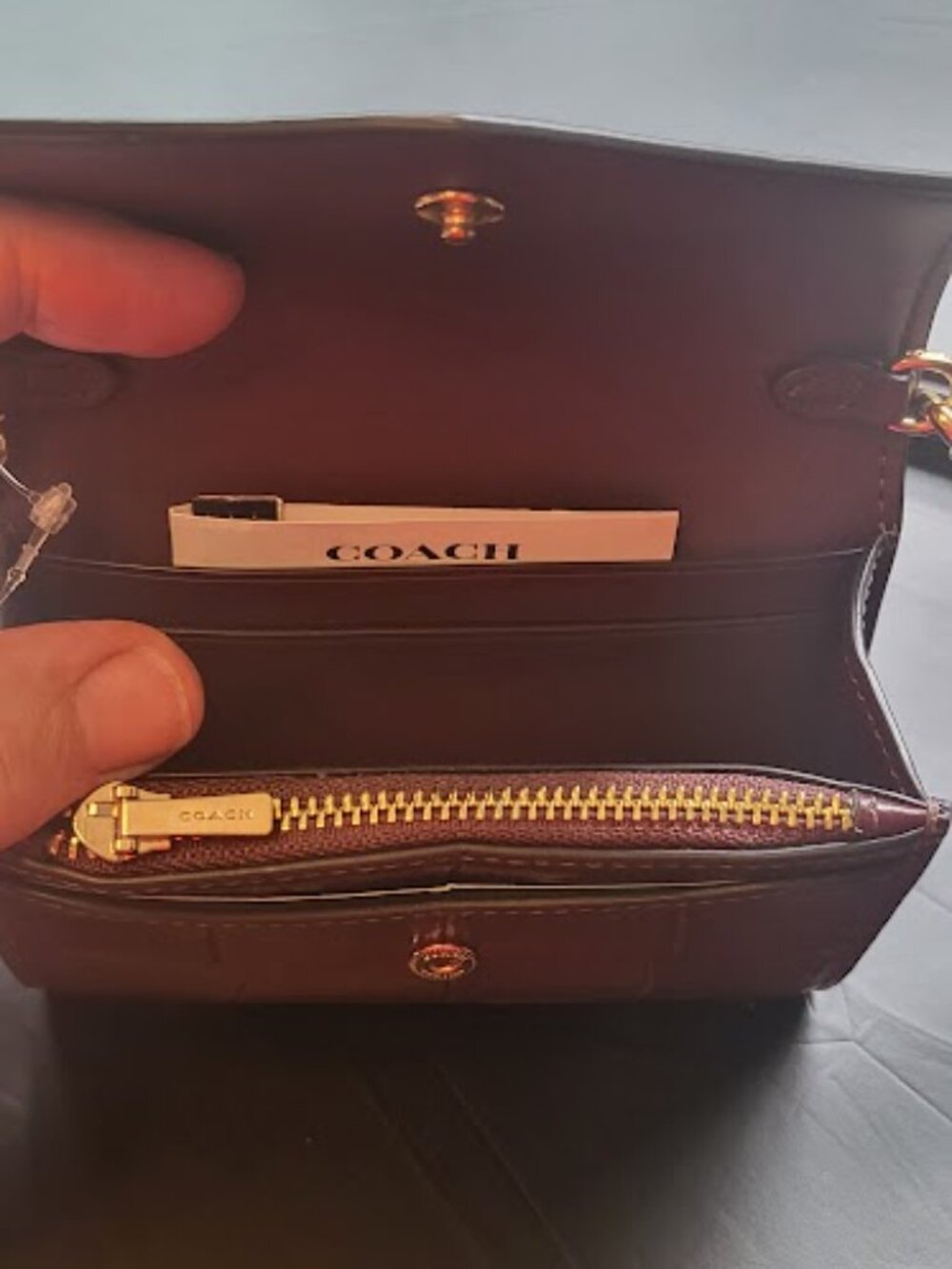 Coach Mini Envelope Wallet With Strap Style #CU175 With Coach Dust Bag - Picture 7 of 13